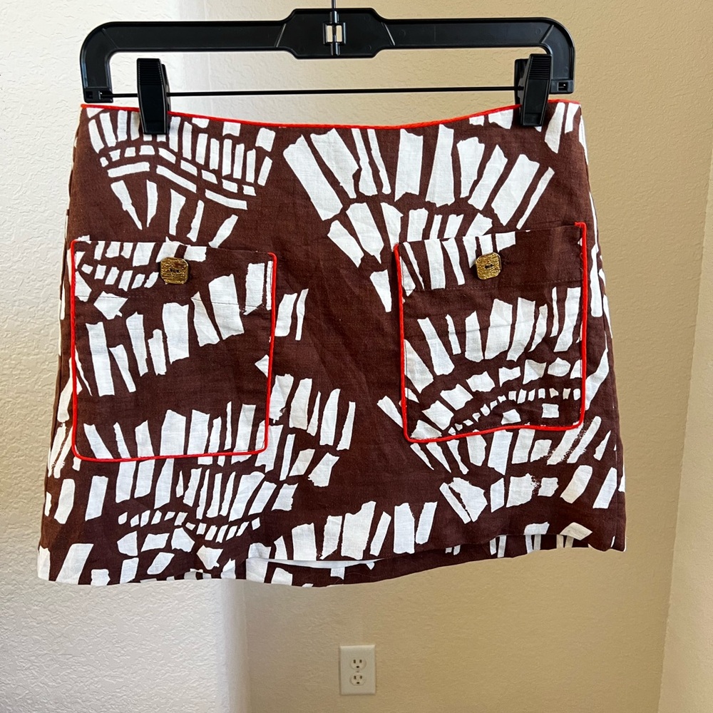 Corey Lynn Calter Brown and White Skirt - Size 4